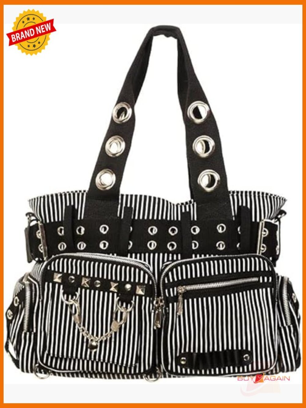 Punk Rock Steampunk Handcuff Purse with Skull Charm